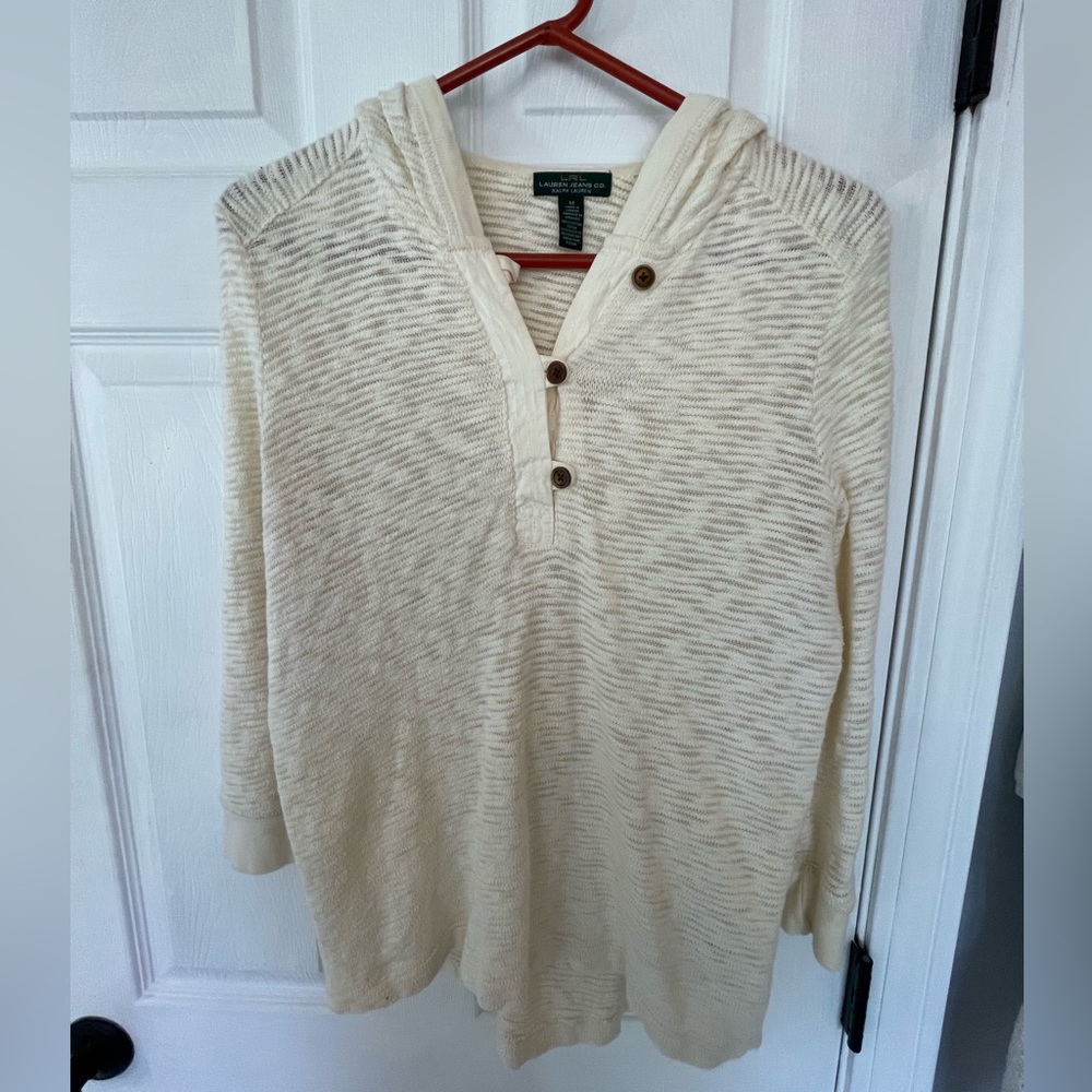 LRL Lauren Jeans 100% cotton hooded top.